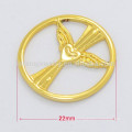 Wholesale 22mm gold alloy dubai jewelry angle wing floating charms ladies locket window plates for sale